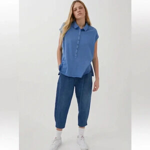 Urban Outfitters Abel Slouchy Cap Sleeve Tunic Shirt Women’s Blue